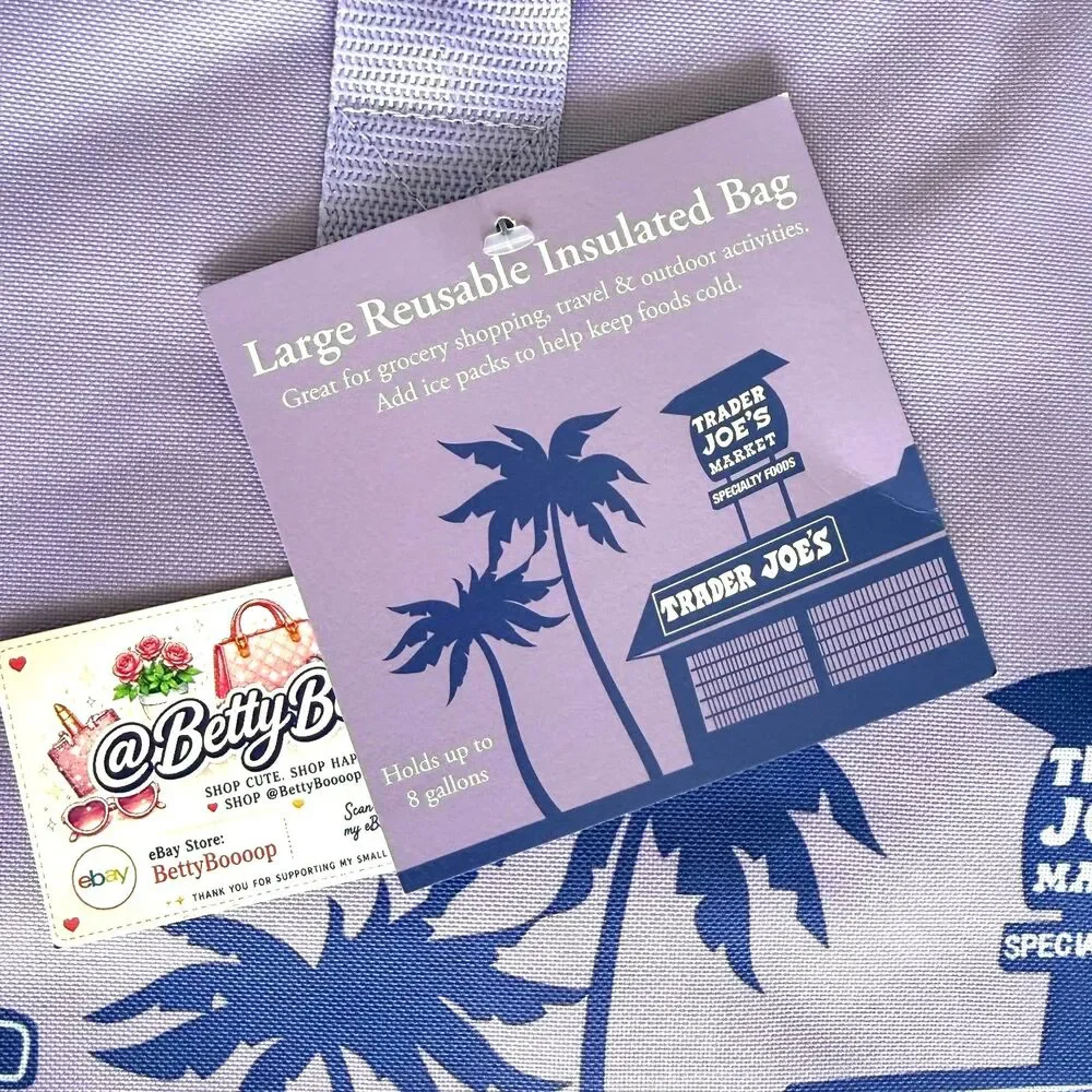 Trader Joe's LARGE Insulated PURPLE RAIN Cooler Bag (Brand New)